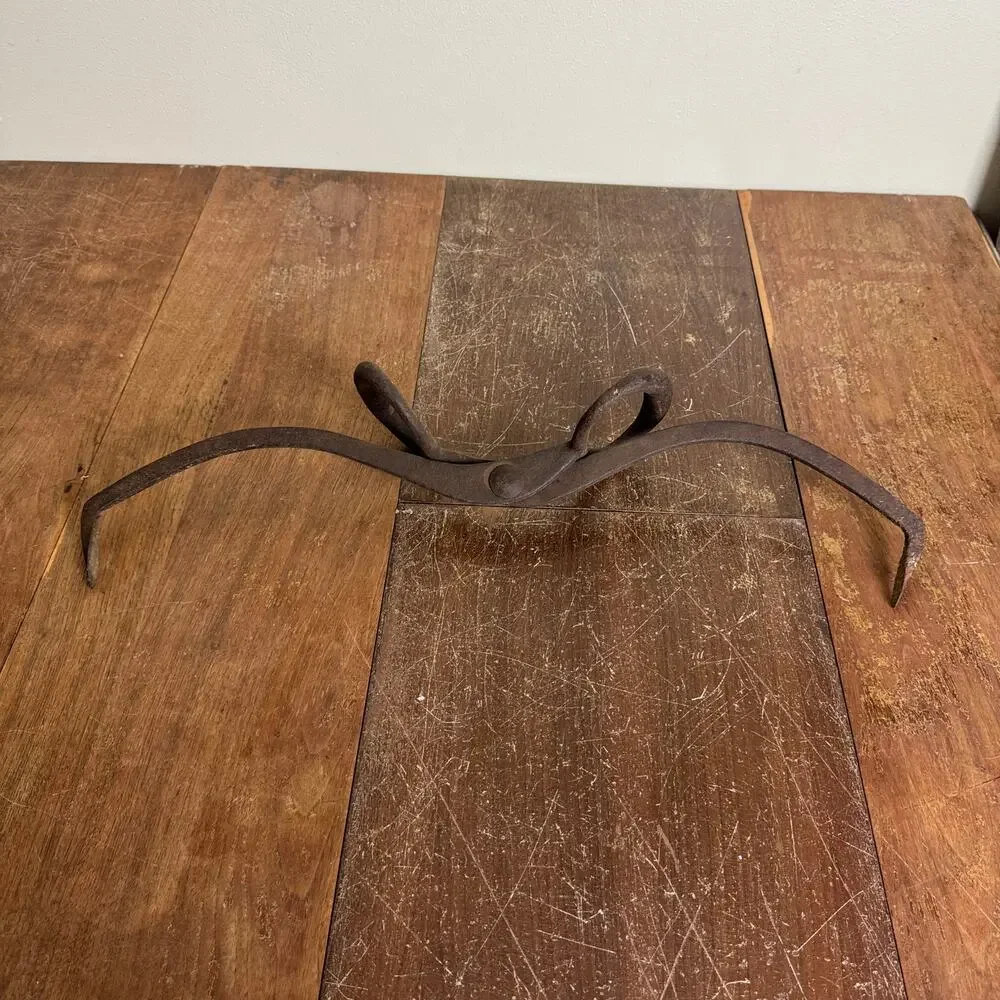 Antique‎ Ice Block Tongs Large Hand Forged Cast Iron Ice Hook Primitive Vintage